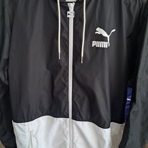 Puma Men's Black and White Windbreaker